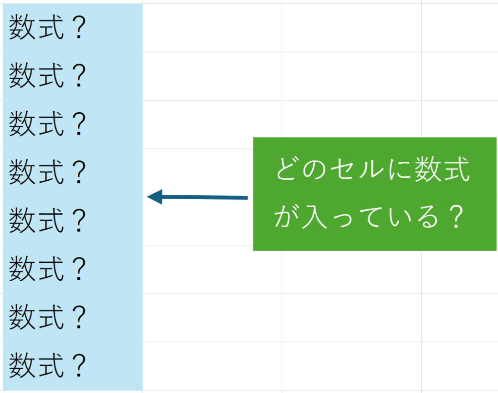 Excelで数式が入ったセルを見分ける前の画面